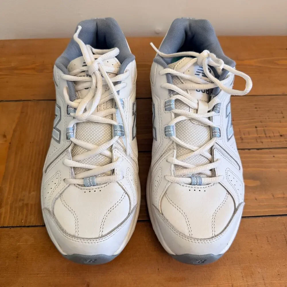 New Balance 608v5 Women's Casual Comfort Cross Trainer - White/Light Blue SZ 9.5